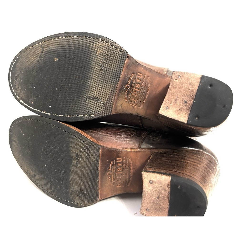 Bed-Stu Cobbler Bench Series Women 7 Brown Leather Wedge Distressed Bootie Boots - Picture 5 of 10